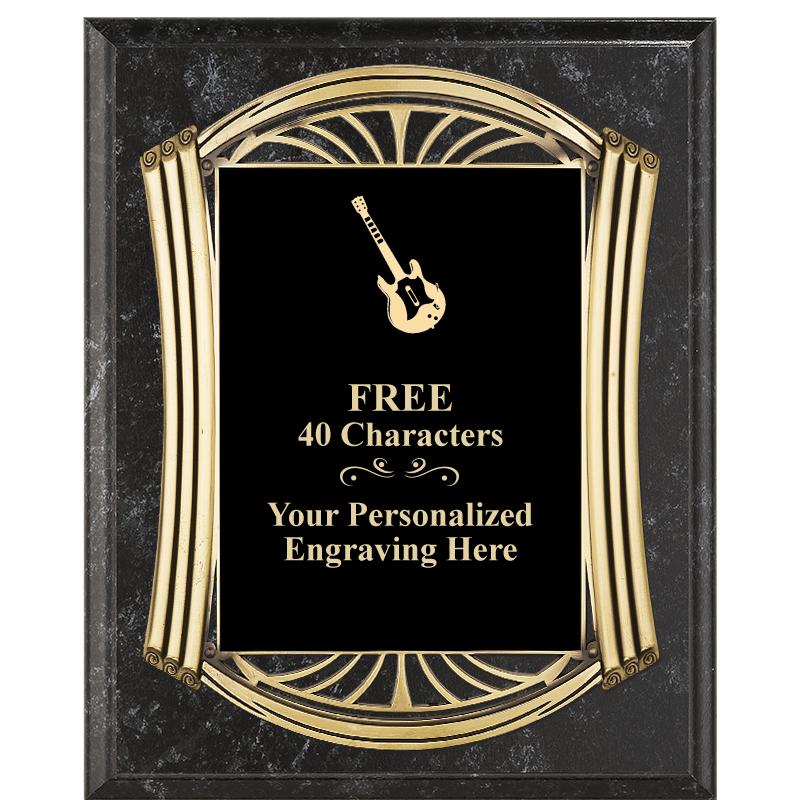 10.5X13 ROMAN BK MRBL W GLD PQ