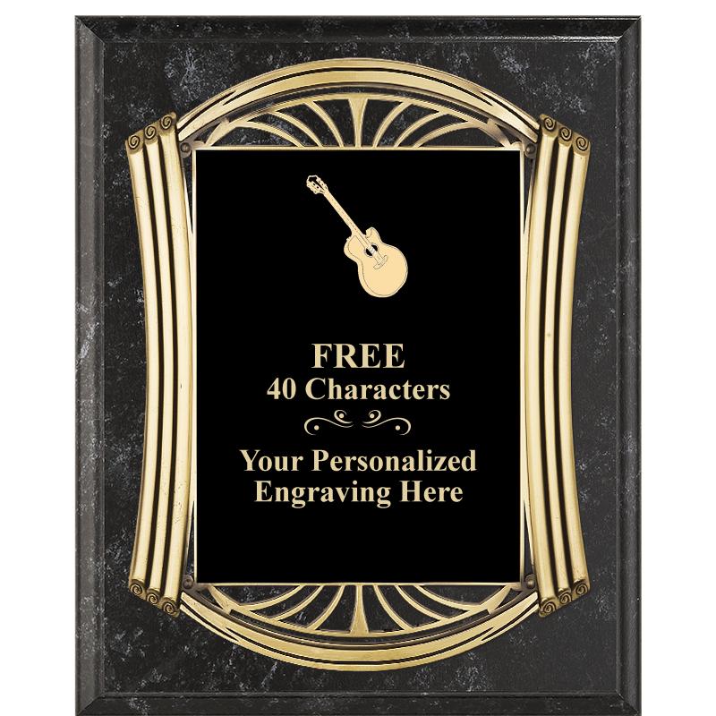 10.5X13 ROMAN BK MRBL W GLD PQ