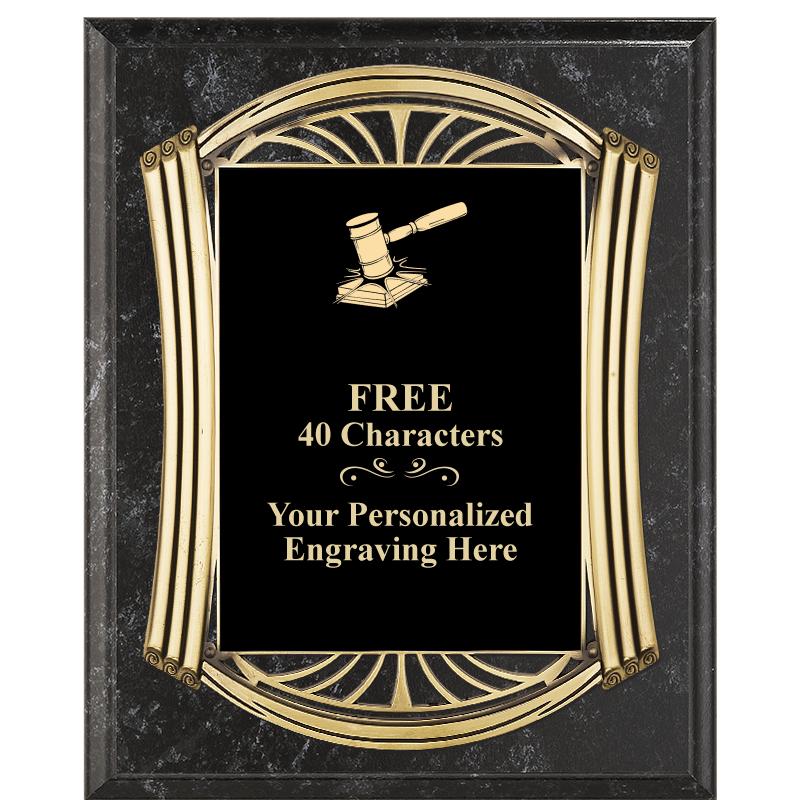 10.5X13 ROMAN BK MRBL W GLD PQ