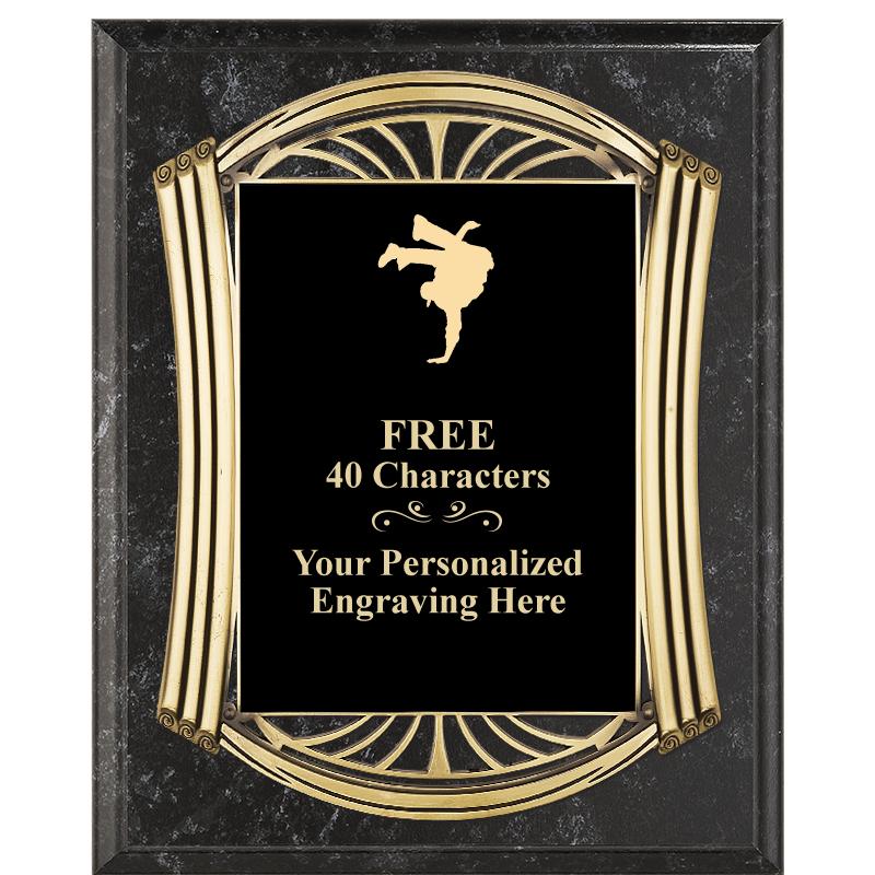 10.5X13 ROMAN BK MRBL W GLD PQ