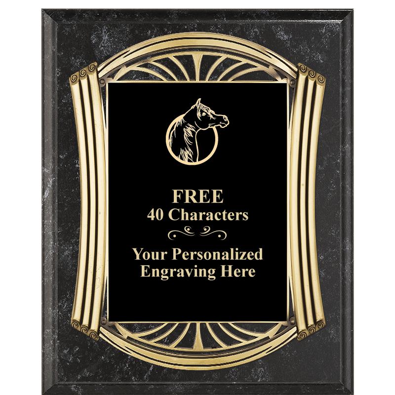 10.5X13 ROMAN BK MRBL W GLD PQ