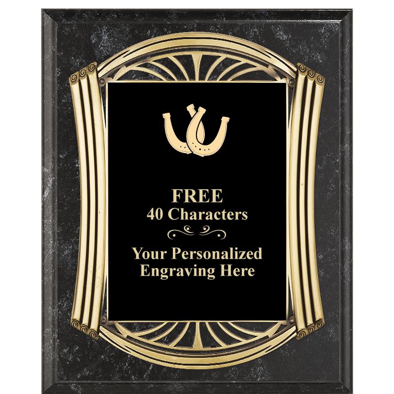 10.5X13 ROMAN BK MRBL W GLD PQ