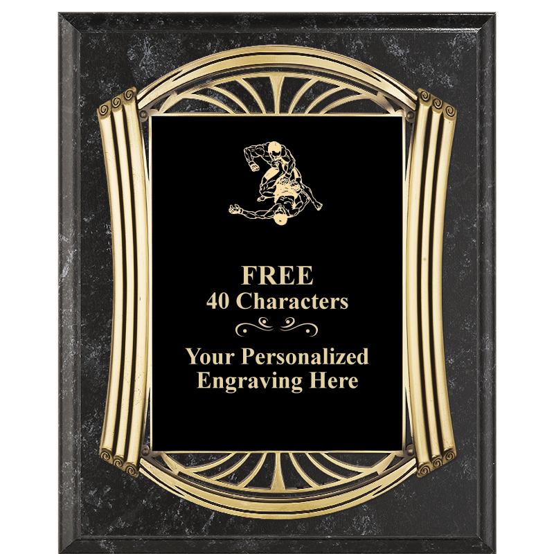 10.5X13 ROMAN BK MRBL W GLD PQ