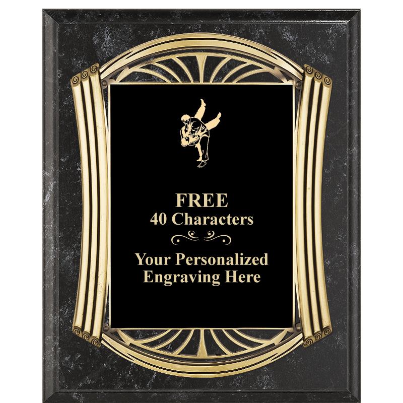 10.5X13 ROMAN BK MRBL W GLD PQ