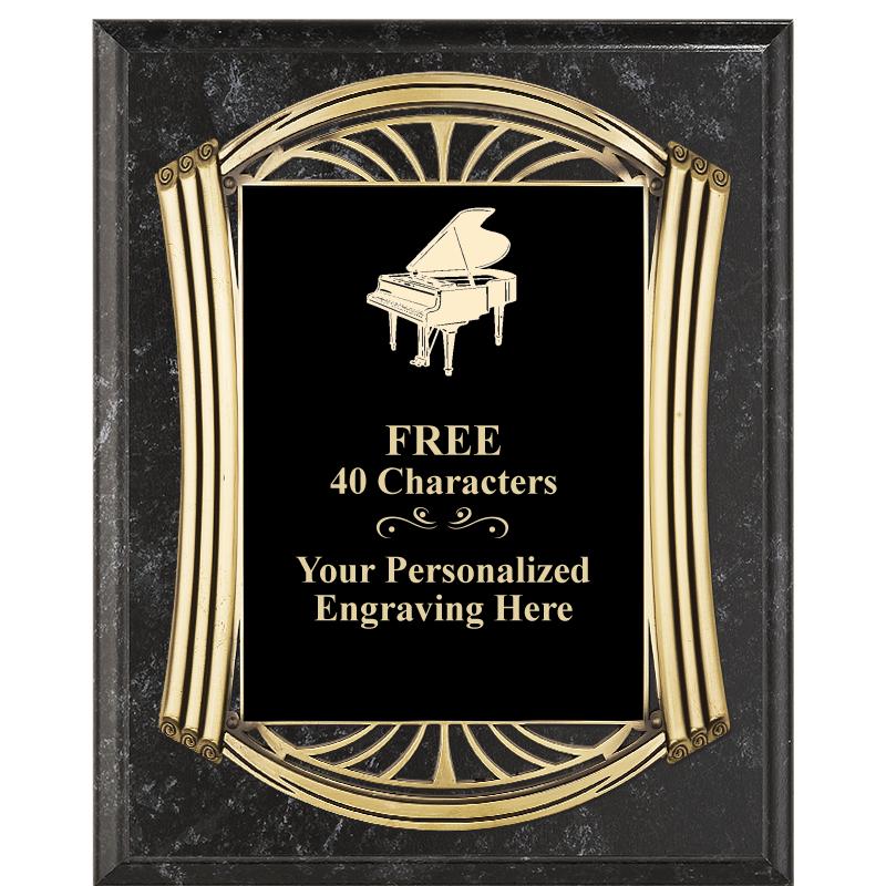 10.5X13 ROMAN BK MRBL W GLD PQ