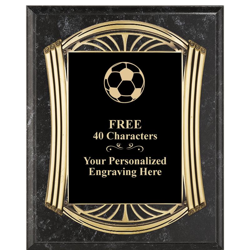 10.5X13 ROMAN BK MRBL W GLD PQ