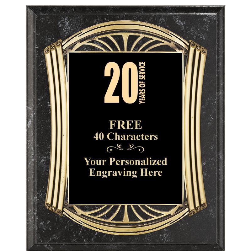 10.5X13 ROMAN BK MRBL W GLD PQ