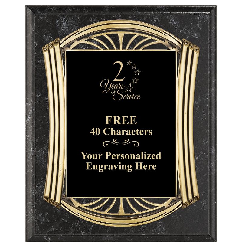 10.5X13 ROMAN BK MRBL W GLD PQ