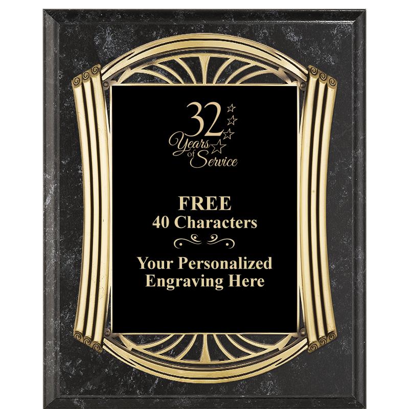 10.5X13 ROMAN BK MRBL W GLD PQ