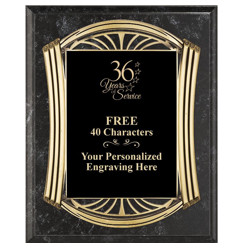 10.5X13 ROMAN BK MRBL W GLD PQ