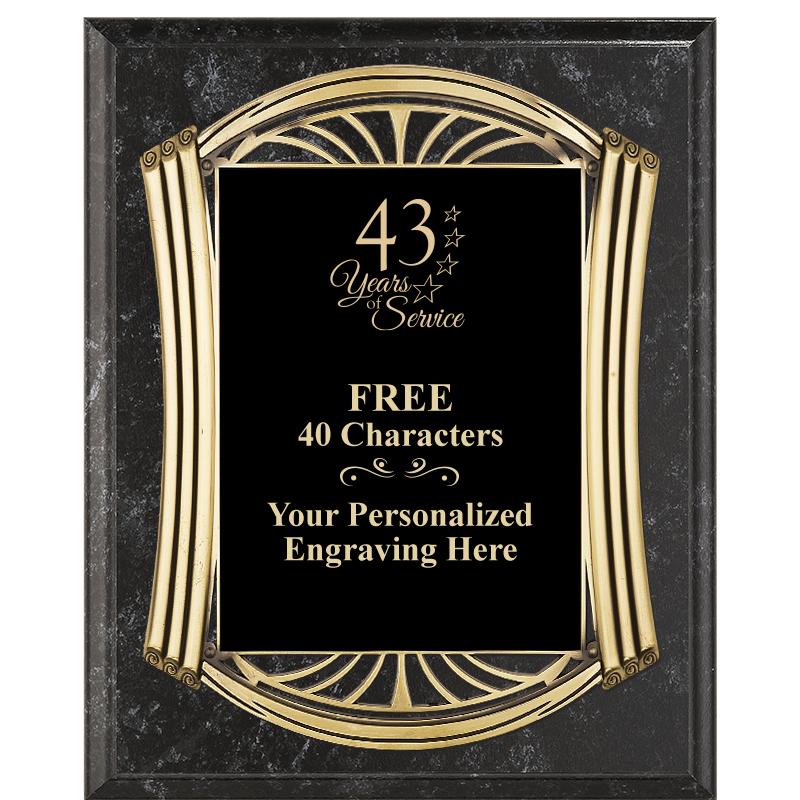 10.5X13 ROMAN BK MRBL W GLD PQ