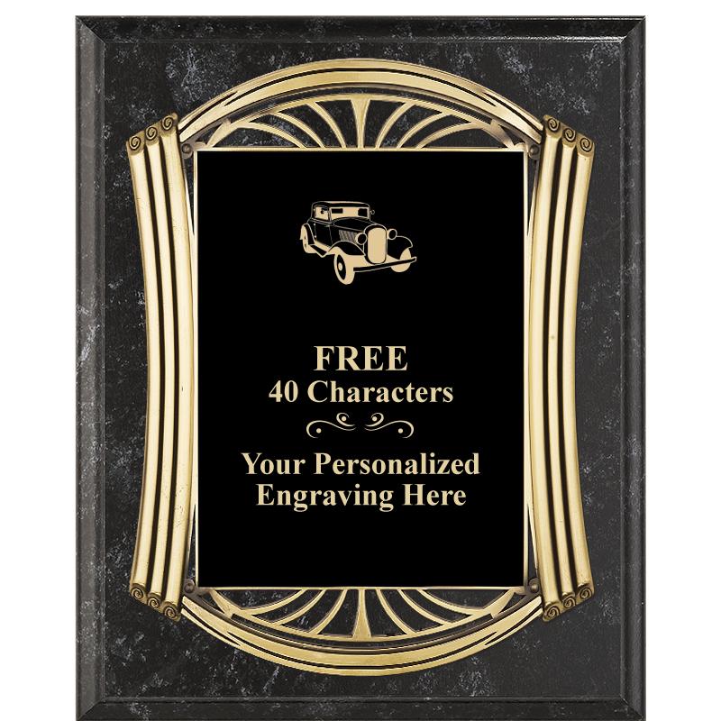 10.5X13 ROMAN BK MRBL W GLD PQ