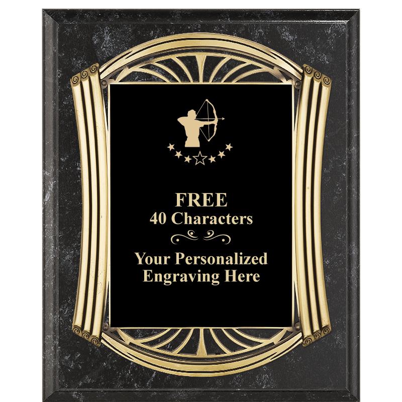 10.5X13 ROMAN BK MRBL W GLD PQ