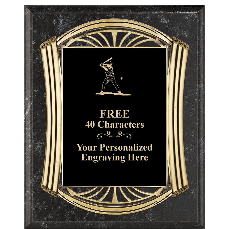 10.5X13 ROMAN BK MRBL W GLD PQ