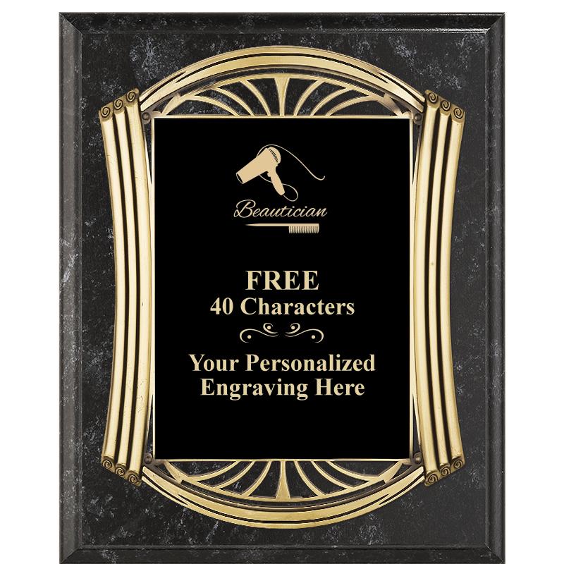 10.5X13 ROMAN BK MRBL W GLD PQ