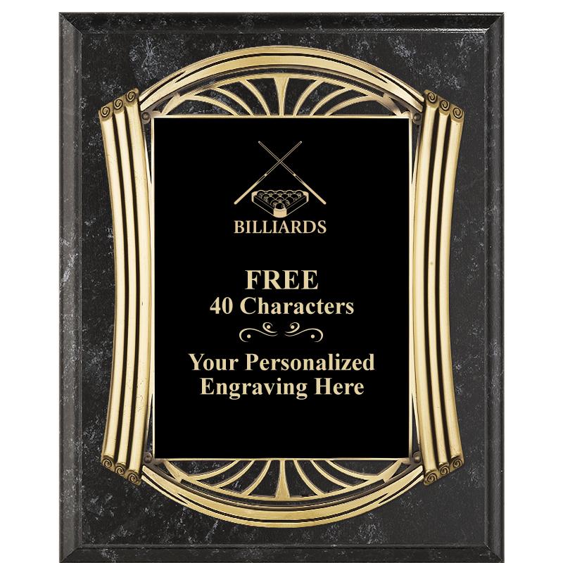 10.5X13 ROMAN BK MRBL W GLD PQ