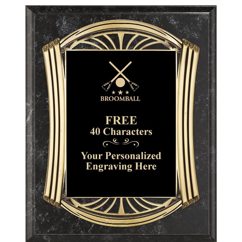 10.5X13 ROMAN BK MRBL W GLD PQ