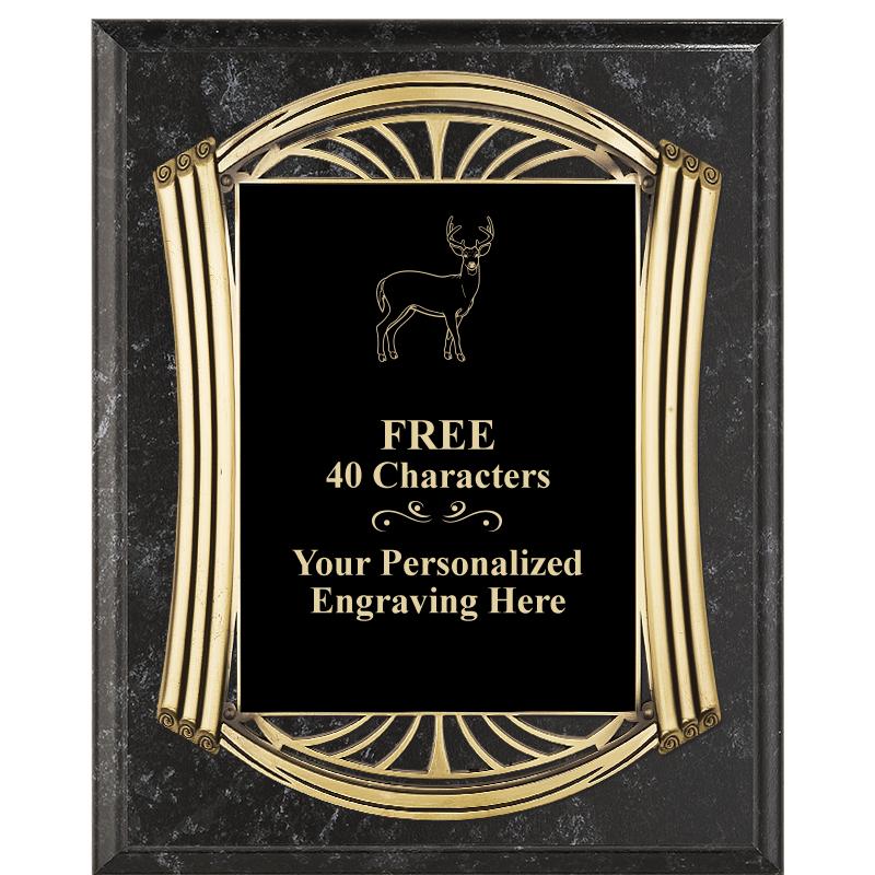 10.5X13 ROMAN BK MRBL W GLD PQ