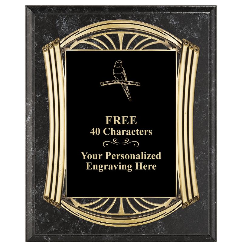 10.5X13 ROMAN BK MRBL W GLD PQ