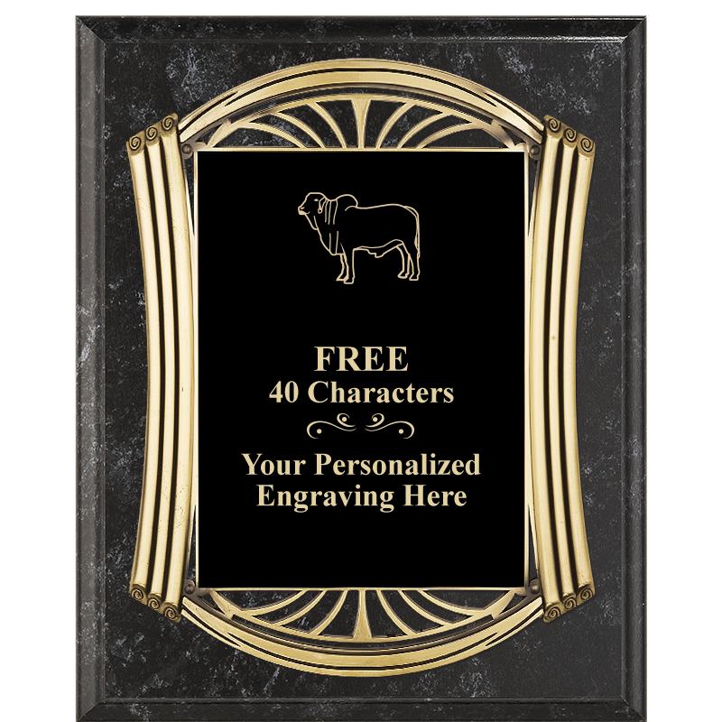 10.5X13 ROMAN BK MRBL W GLD PQ