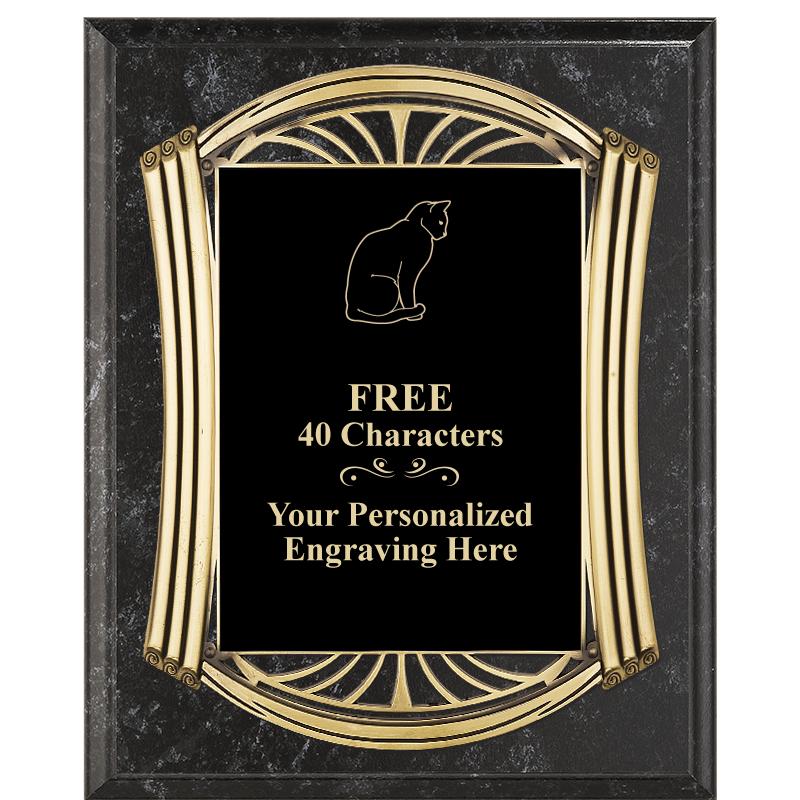 10.5X13 ROMAN BK MRBL W GLD PQ