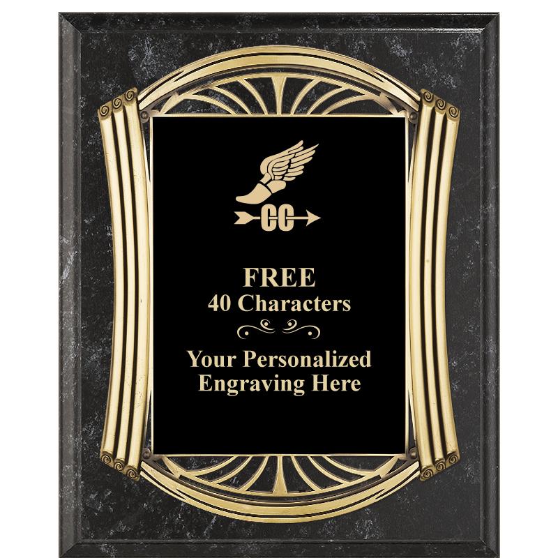 10.5X13 ROMAN BK MRBL W GLD PQ