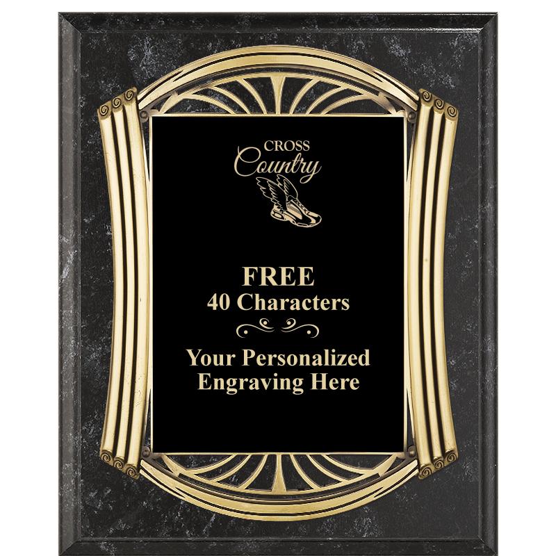 10.5X13 ROMAN BK MRBL W GLD PQ