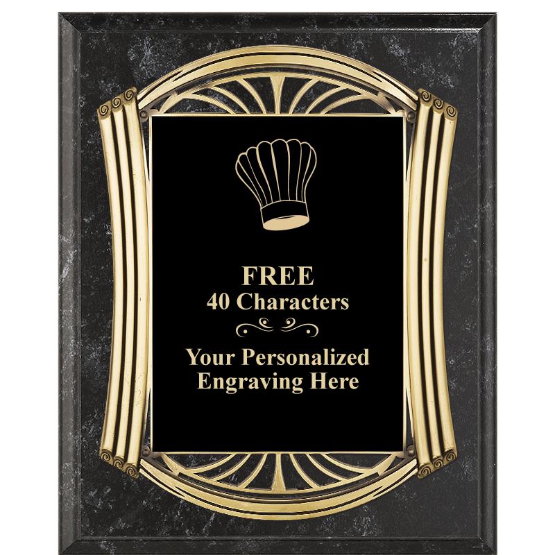 10.5X13 ROMAN BK MRBL W GLD PQ