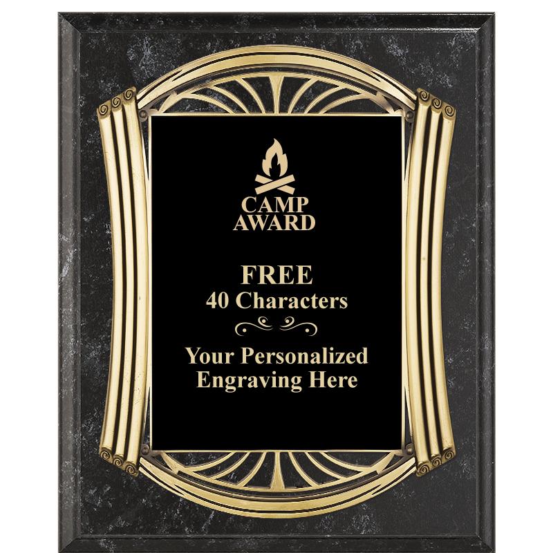 10.5X13 ROMAN BK MRBL W GLD PQ