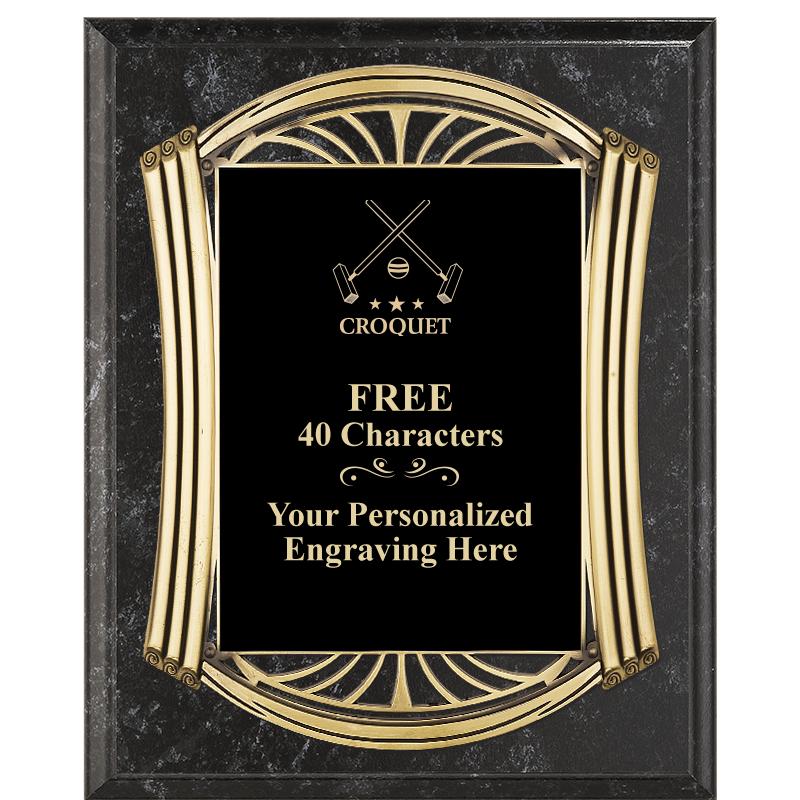 10.5X13 ROMAN BK MRBL W GLD PQ