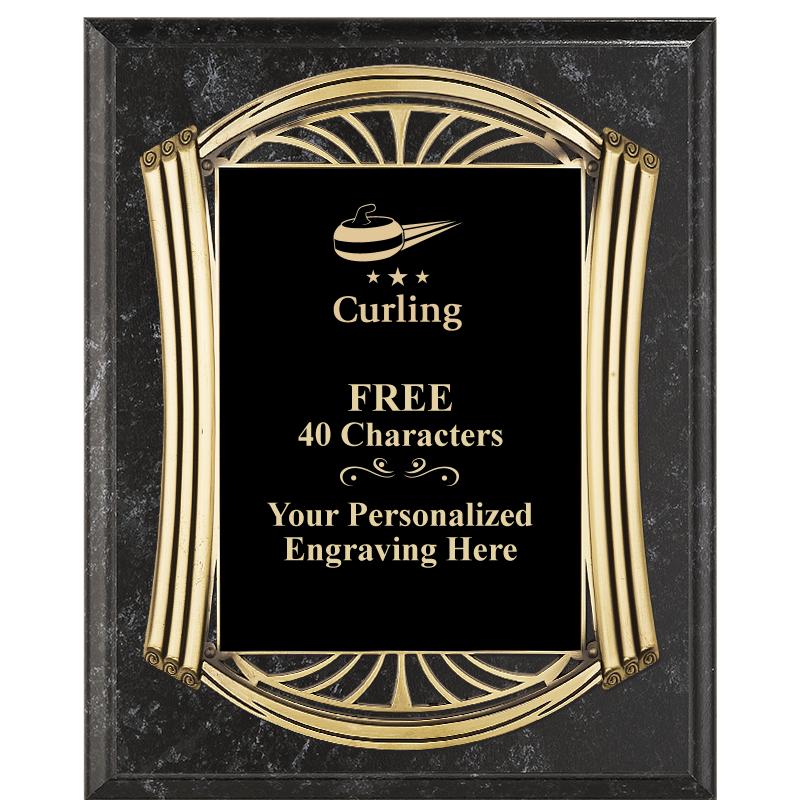 10.5X13 ROMAN BK MRBL W GLD PQ