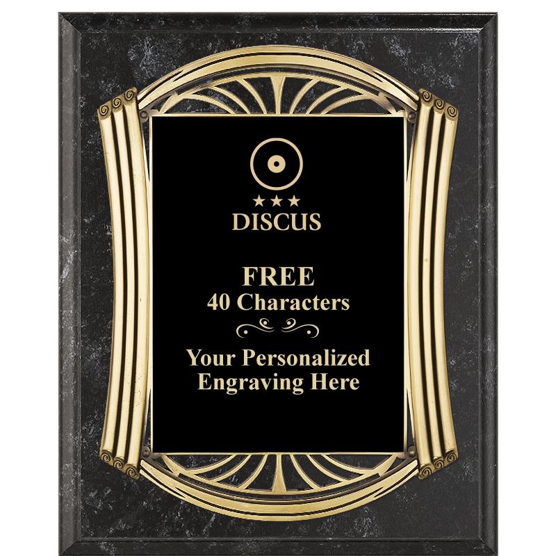 10.5X13 ROMAN BK MRBL W GLD PQ