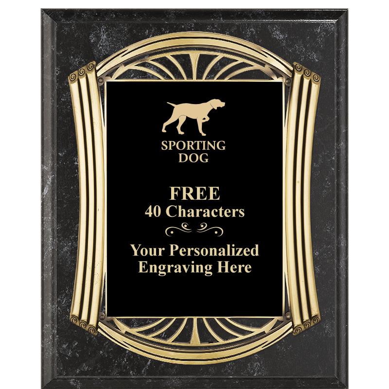 10.5X13 ROMAN BK MRBL W GLD PQ