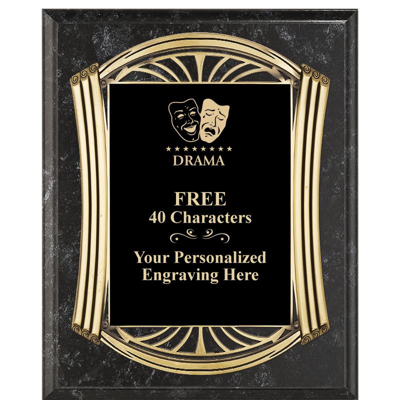 10.5X13 ROMAN BK MRBL W GLD PQ