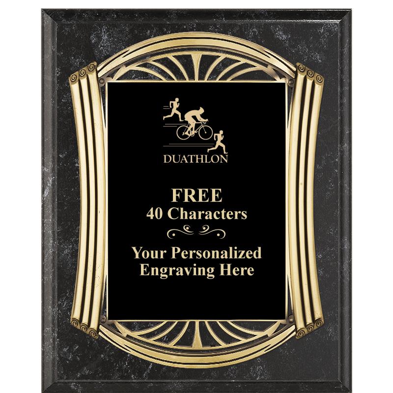 10.5X13 ROMAN BK MRBL W GLD PQ