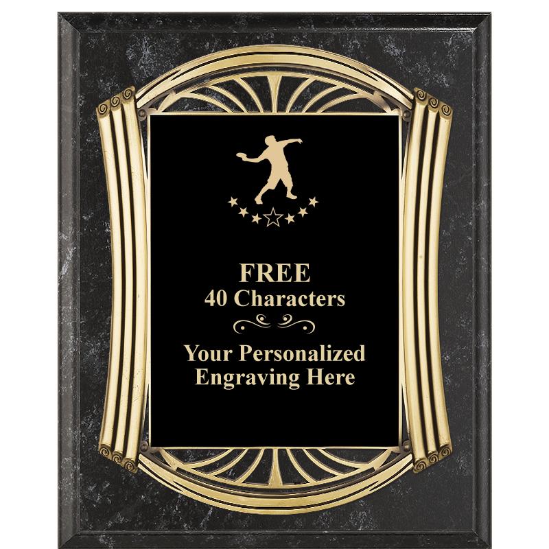 10.5X13 ROMAN BK MRBL W GLD PQ