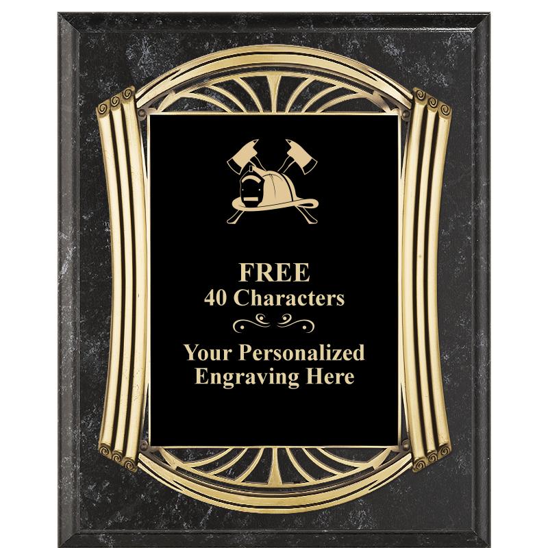 10.5X13 ROMAN BK MRBL W GLD PQ