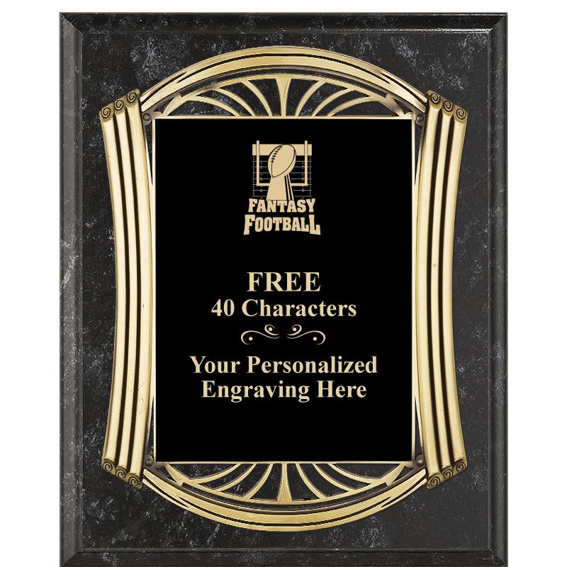 10.5X13 ROMAN BK MRBL W GLD PQ