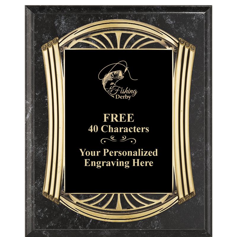 10.5X13 ROMAN BK MRBL W GLD PQ