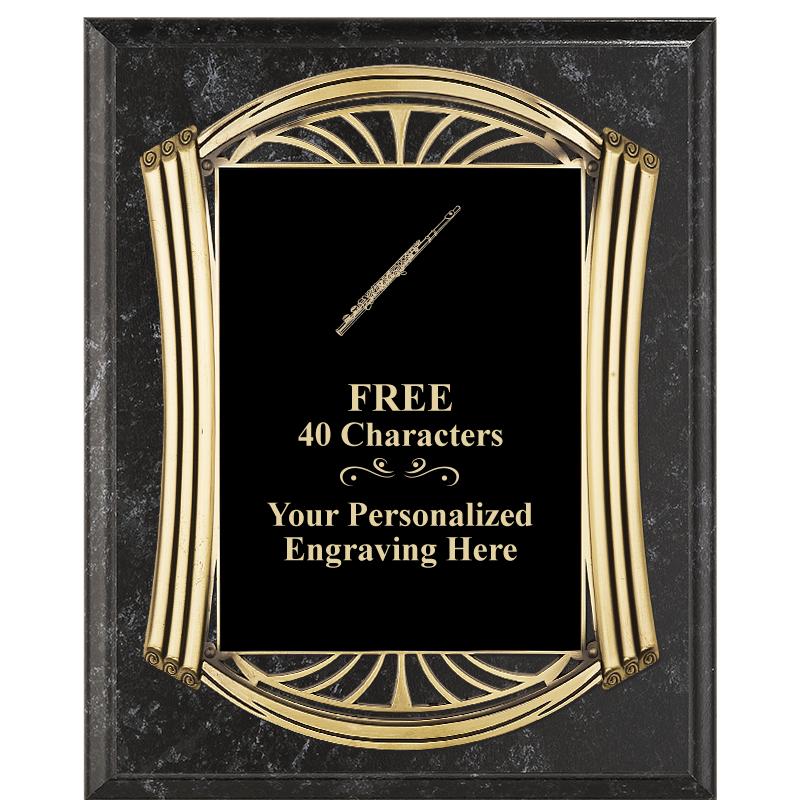 10.5X13 ROMAN BK MRBL W GLD PQ