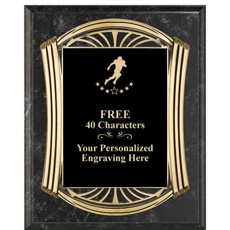 10.5X13 ROMAN BK MRBL W GLD PQ