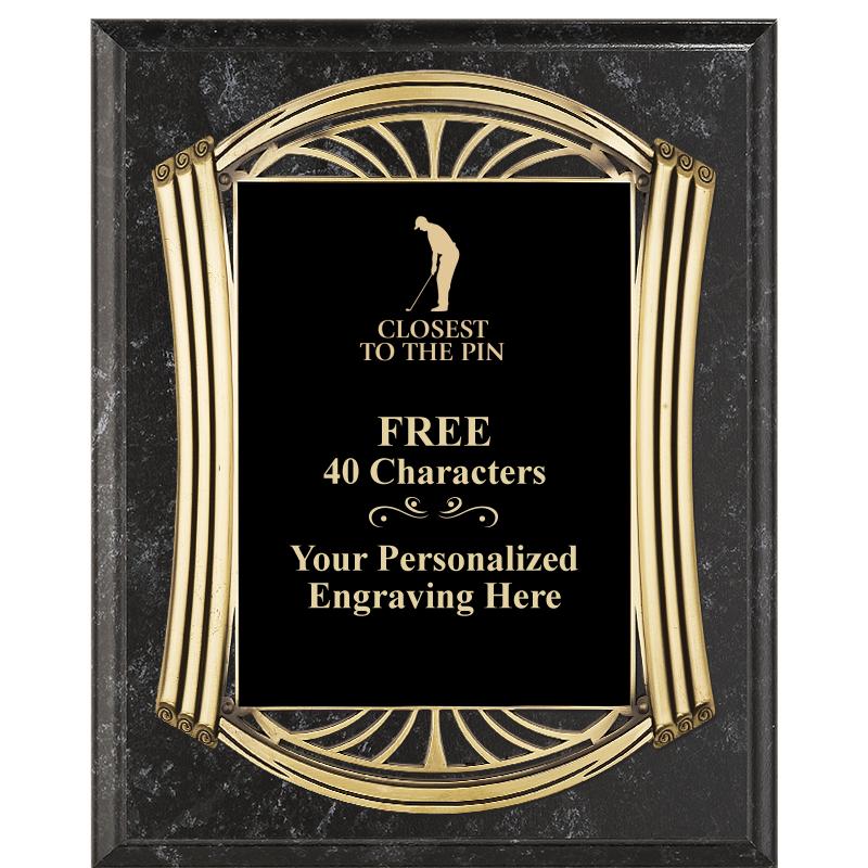 10.5X13 ROMAN BK MRBL W GLD PQ