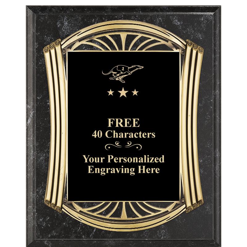 10.5X13 ROMAN BK MRBL W GLD PQ