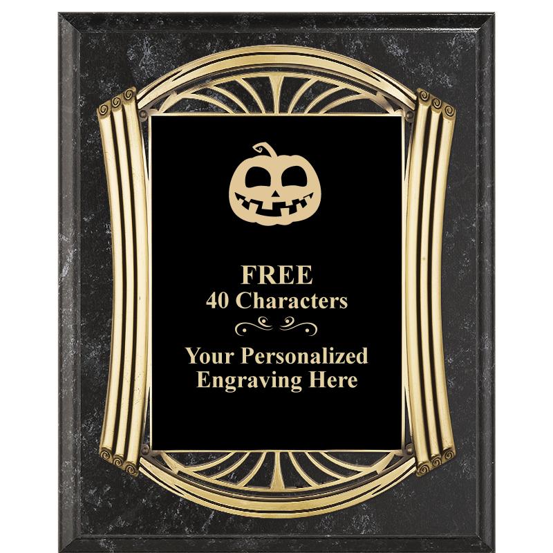 10.5X13 ROMAN BK MRBL W GLD PQ