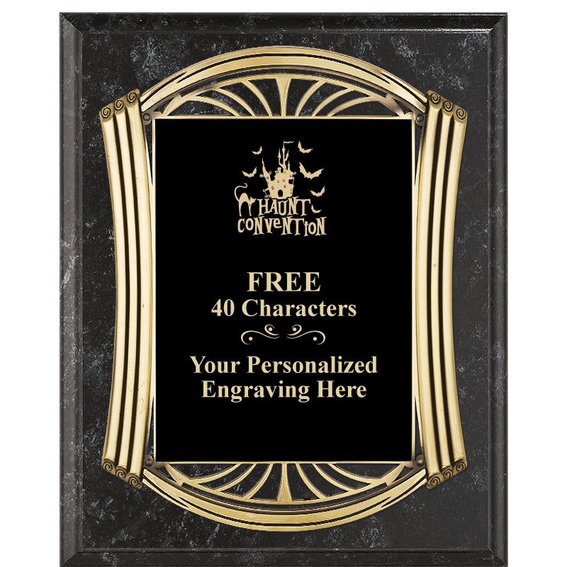 10.5X13 ROMAN BK MRBL W GLD PQ