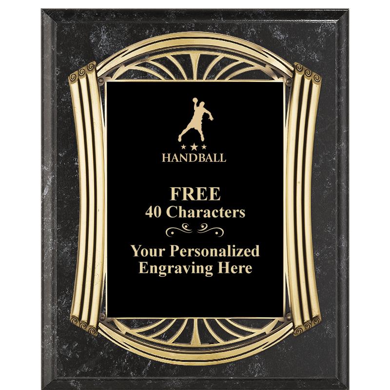 10.5X13 ROMAN BK MRBL W GLD PQ