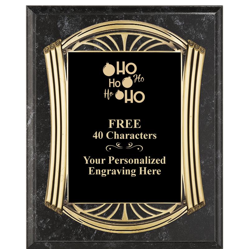 10.5X13 ROMAN BK MRBL W GLD PQ