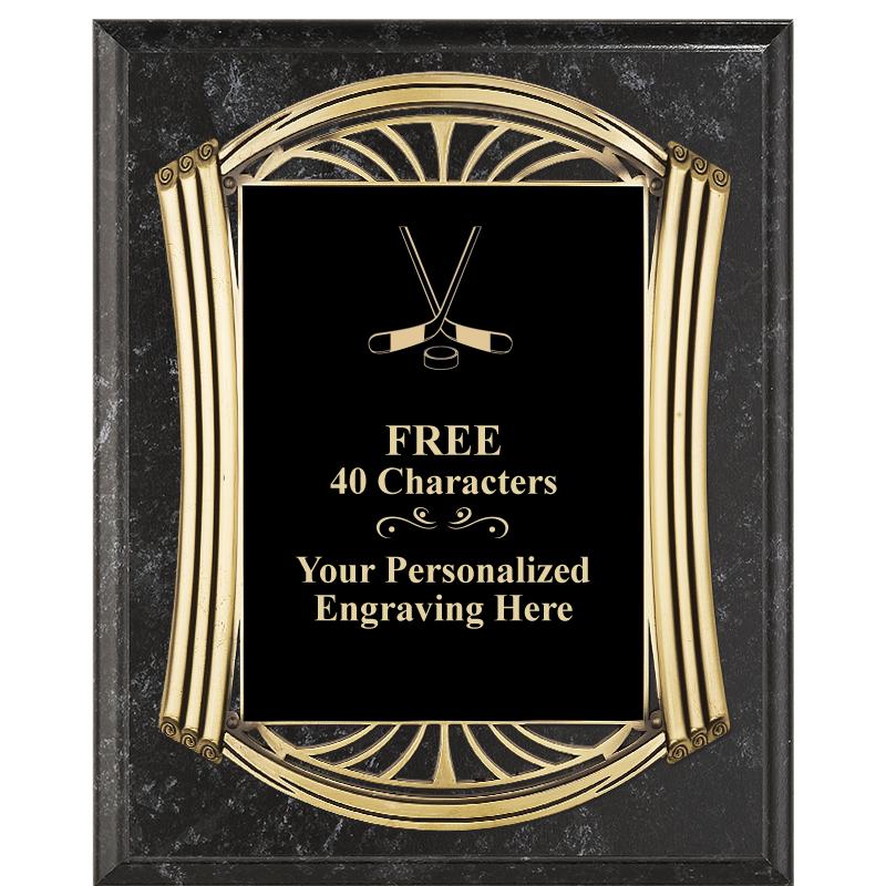 10.5X13 ROMAN BK MRBL W GLD PQ