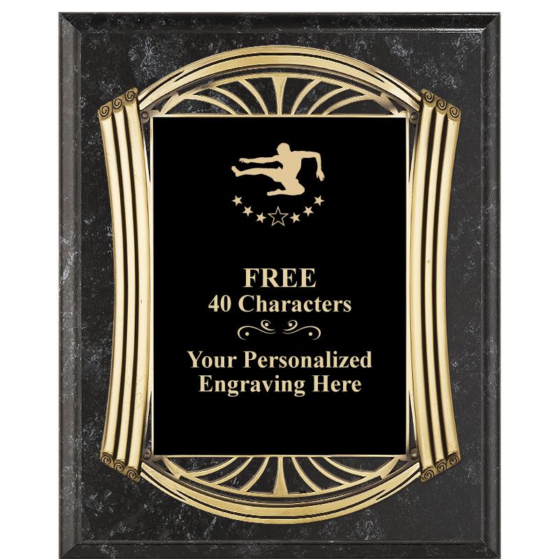 10.5X13 ROMAN BK MRBL W GLD PQ