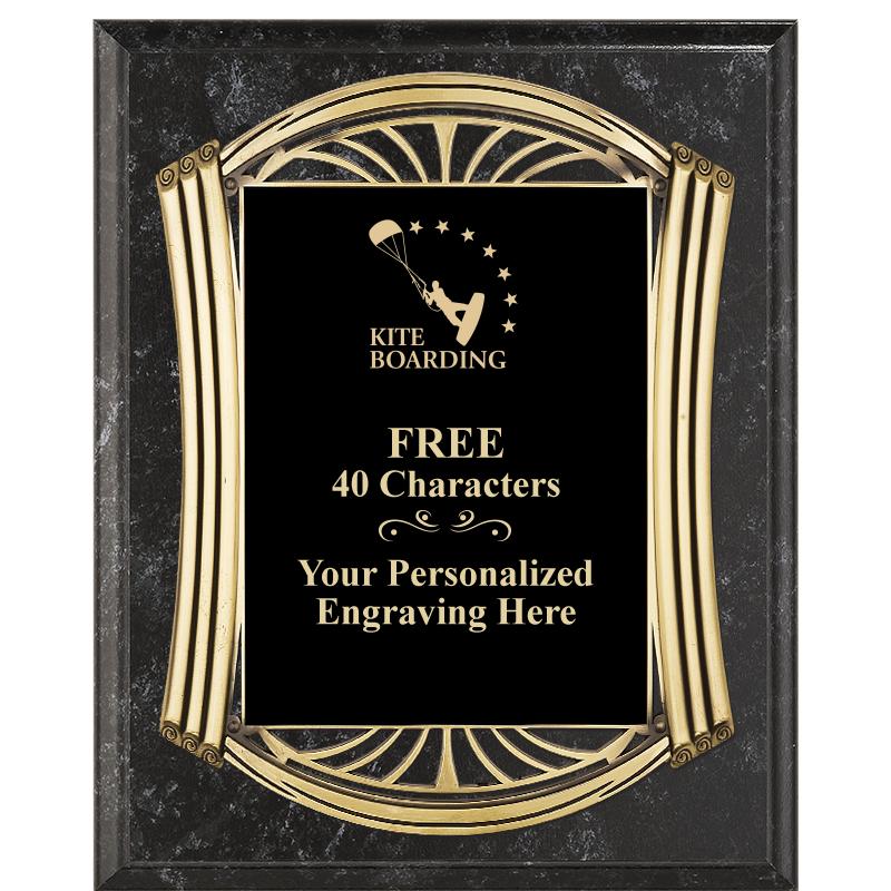 10.5X13 ROMAN BK MRBL W GLD PQ